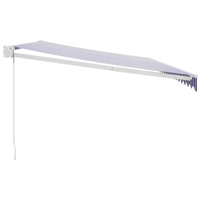 vidaXL izvelkama markīze, zila, balta, 5x3 m, audums, alumīnijs