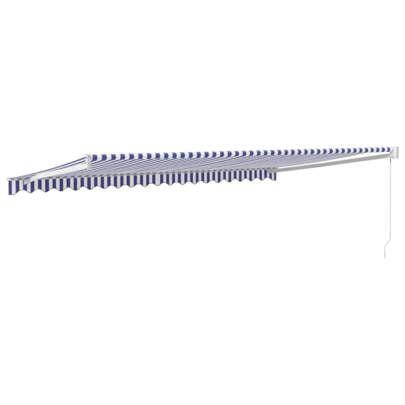 vidaXL izvelkama markīze, zila, balta, 5x3 m, audums, alumīnijs