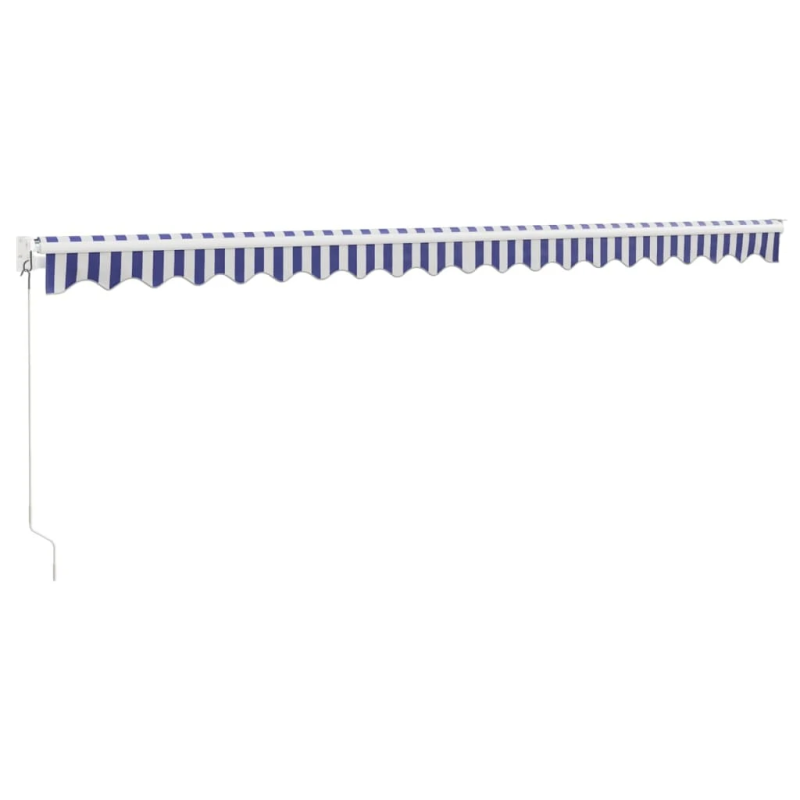 vidaXL izvelkama markīze, zila, balta, 5x3 m, audums, alumīnijs