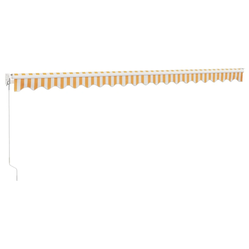 vidaXL izvelkama markīze, dzeltena, balta, 5x3 m, audums, alumīnijs