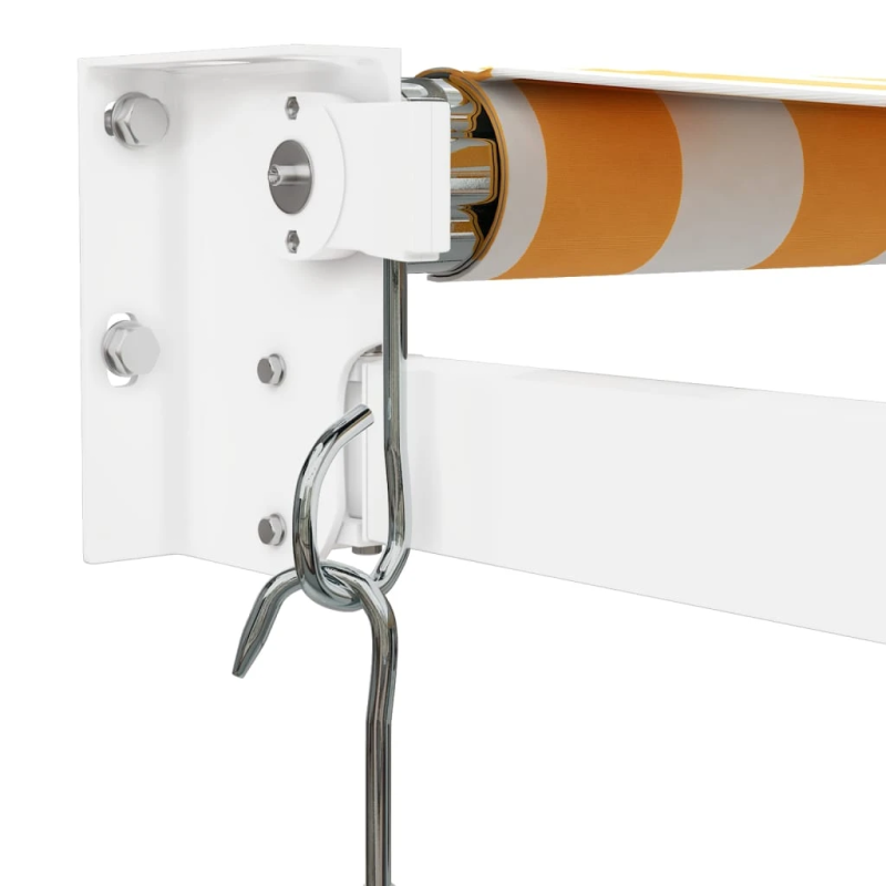 vidaXL izvelkama markīze, dzeltena, balta, 5x3 m, audums, alumīnijs