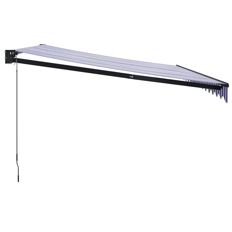 vidaXL izvelkama markīze, zila, balta, 4x3 m, audums, alumīnijs