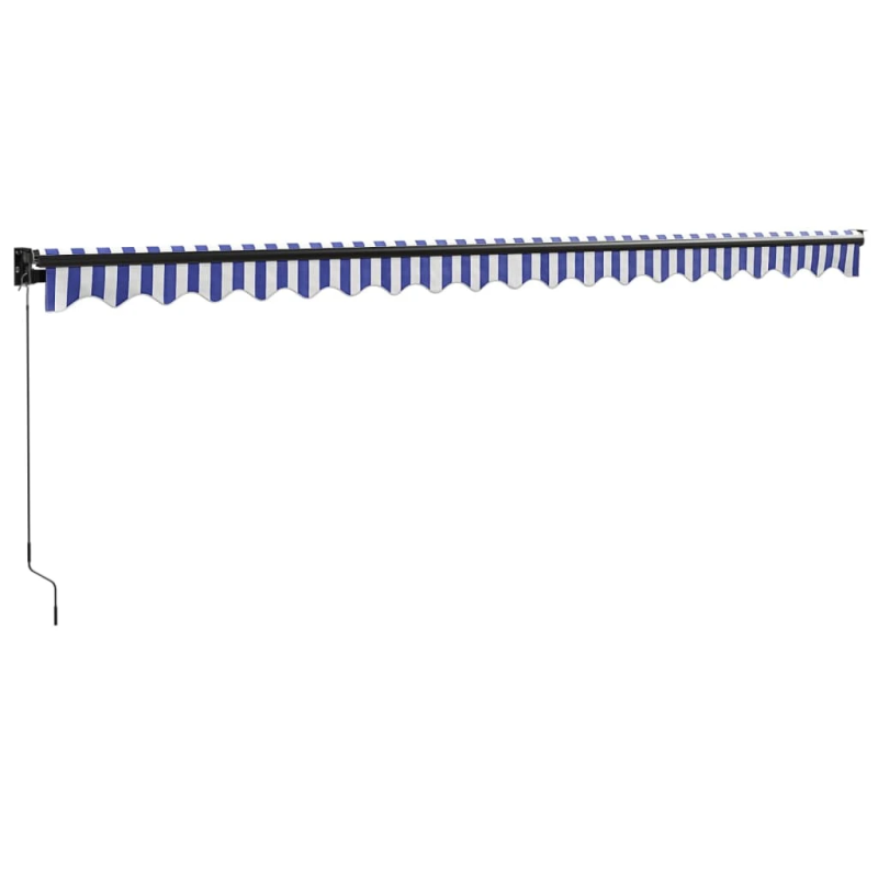 vidaXL izvelkama markīze, zila, balta, 5x3 m, audums, alumīnijs