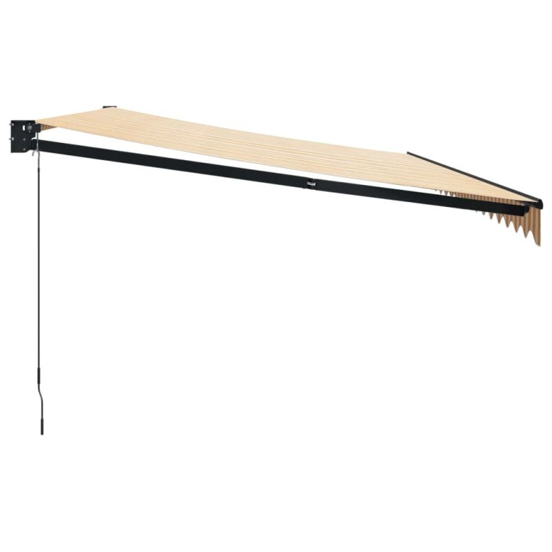 vidaXL izvelkama markīze, dzeltena, balta, 5x3 m, audums, alumīnijs