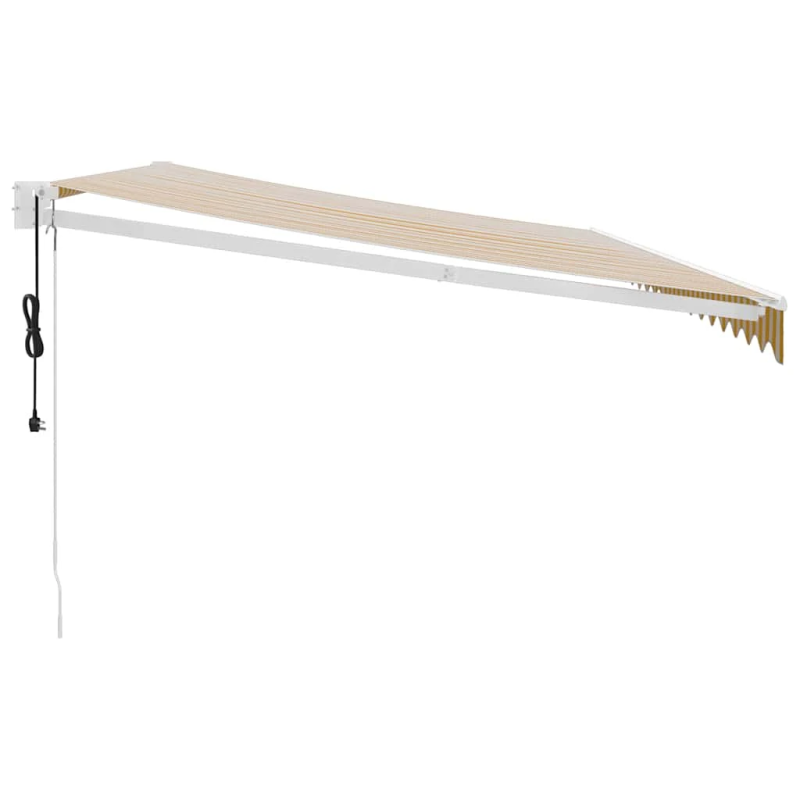 vidaXL izvelkama markīze, automātiska, dzeltena, balta, 5x3 m