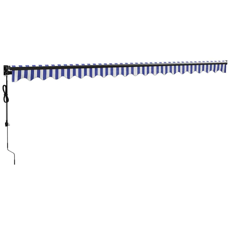 vidaXL izvelkama markīze, automātiska, zila, balta, 5x3 m