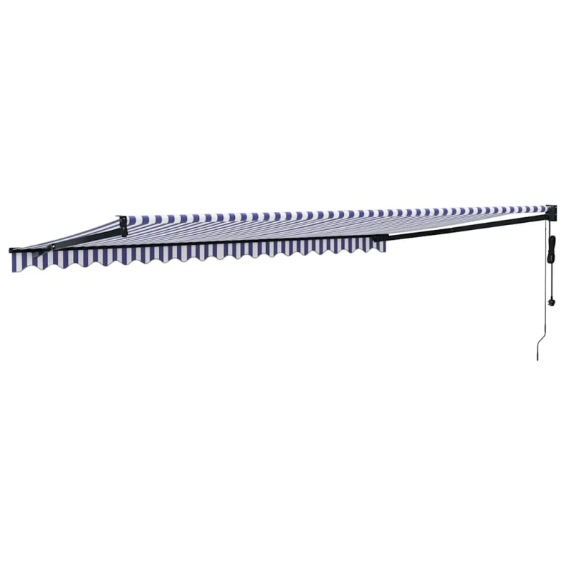 vidaXL izvelkama markīze, automātiska, zila, balta, 5x3 m