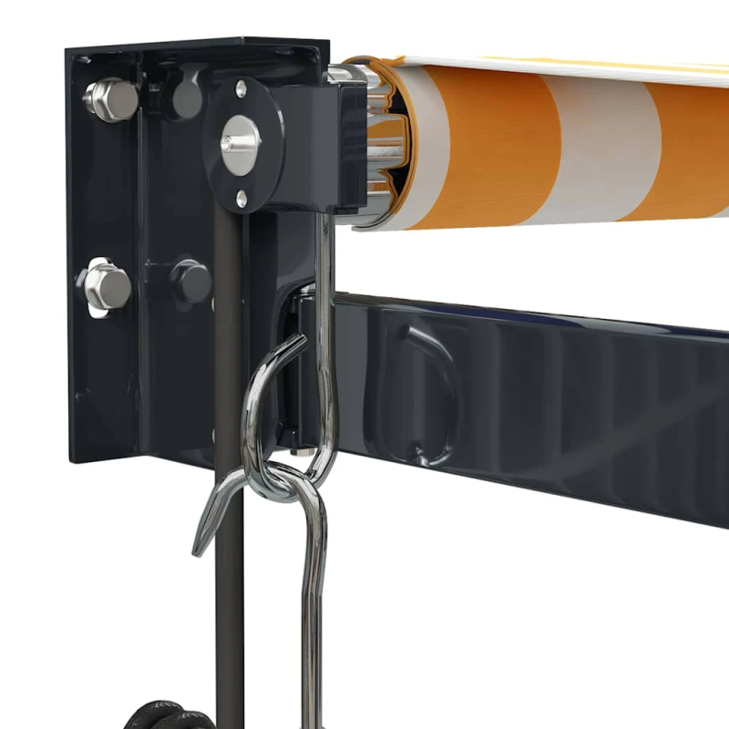 vidaXL izvelkama markīze, automātiska, dzeltena, balta, 5x3 m