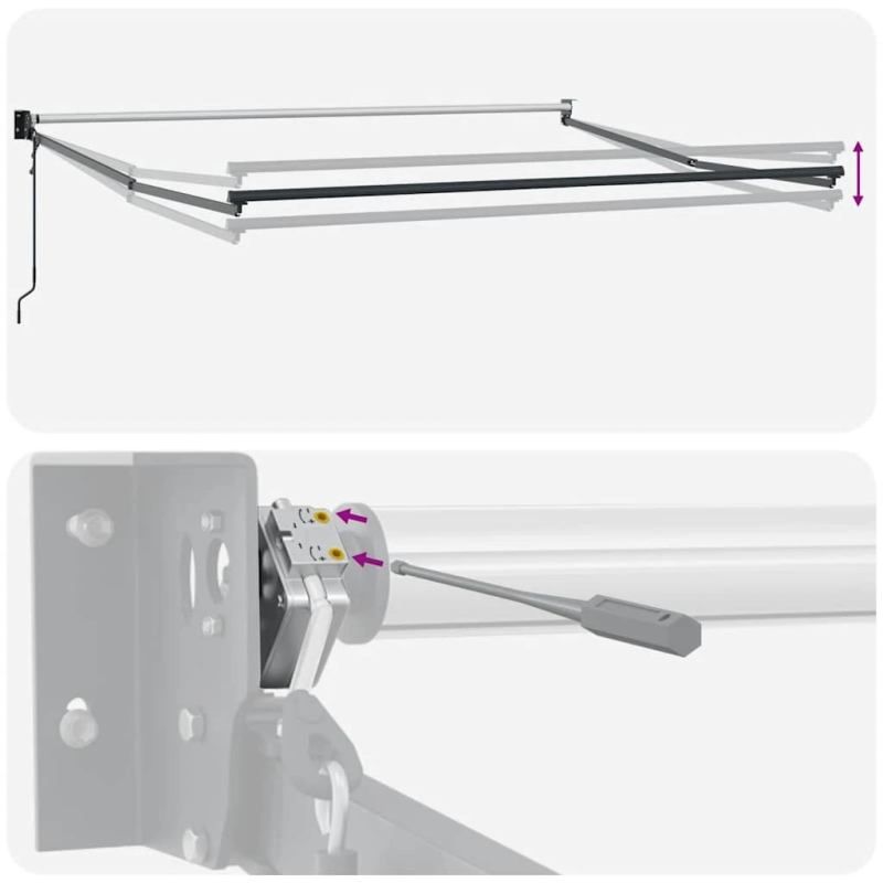 vidaXL izvelkama markīze, automātiska, oranža, brūna, 3,5x2,5 m