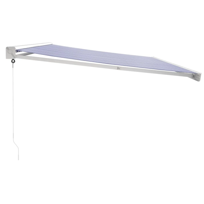 vidaXL izvelkama markīze, zila, balta, 5x3 m, audums, alumīnijs