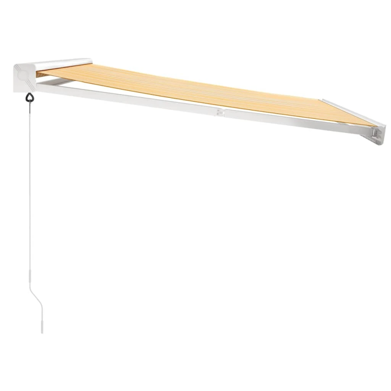 vidaXL izvelkama markīze, dzeltena, balta, 3,5x2,5m, audums, alumīnijs