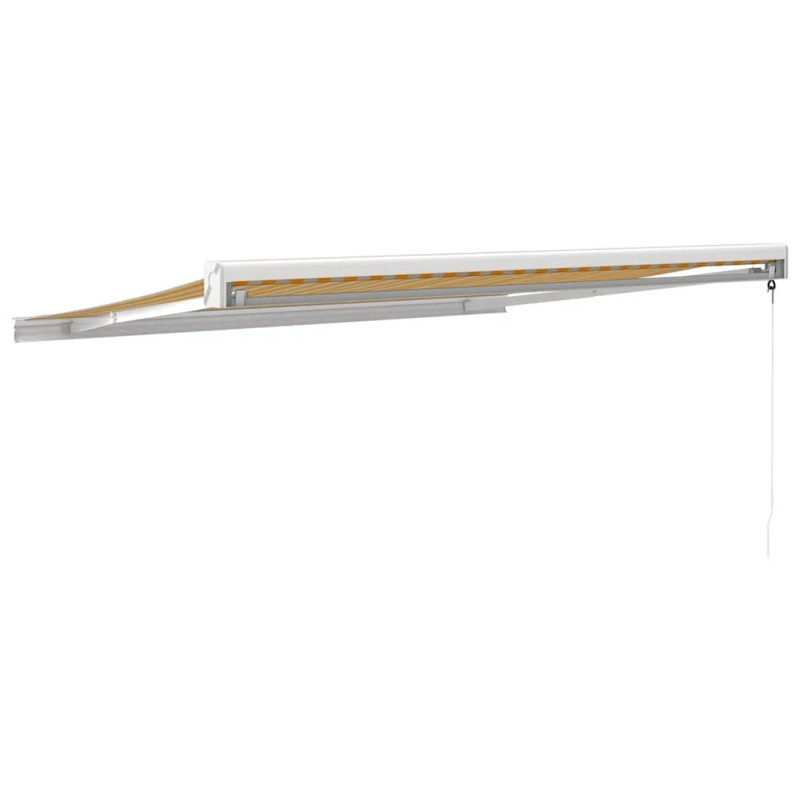 vidaXL izvelkama markīze, dzeltena, balta, 3,5x2,5m, audums, alumīnijs