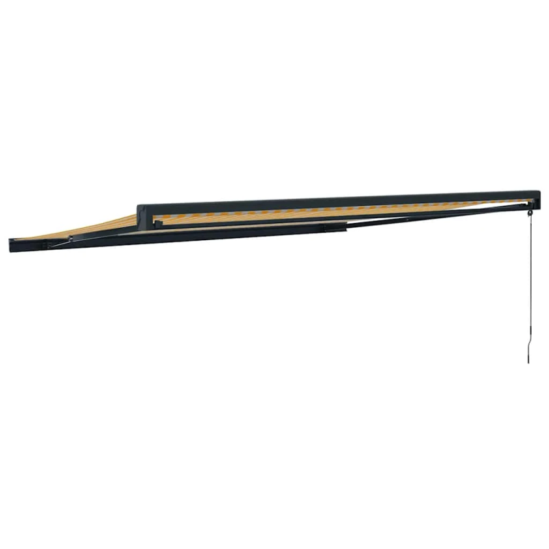 vidaXL izvelkama markīze, dzeltena, balta, 4x3 m, audums, alumīnijs