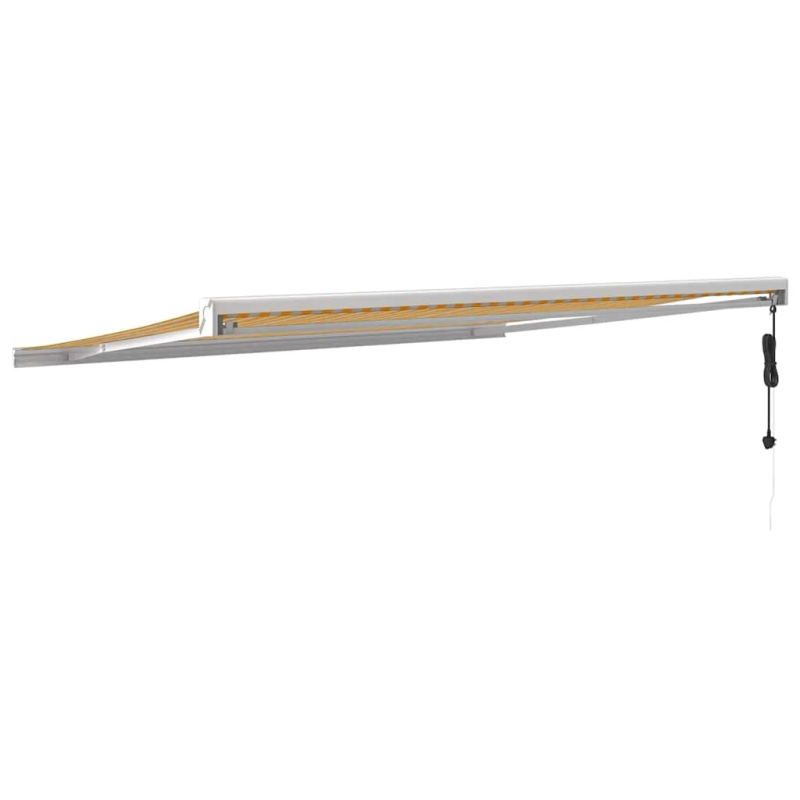 vidaXL izvelkama markīze, dzeltena, balta, 4,5x3 m, audums, alumīnijs