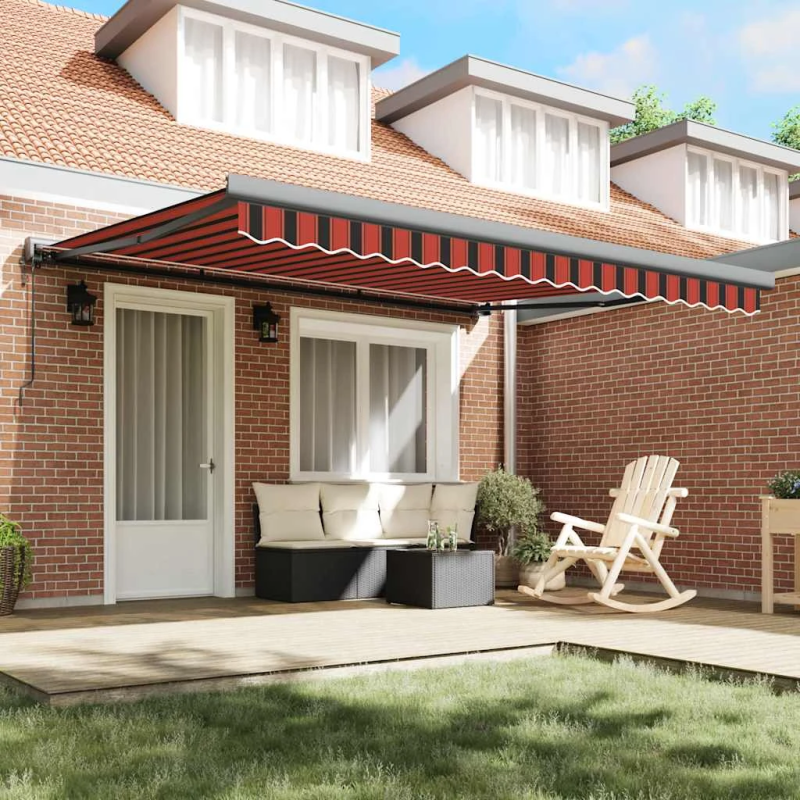 vidaXL izvelkama markīze, oranža, brūna, 4x3 m, audums, alumīnijs