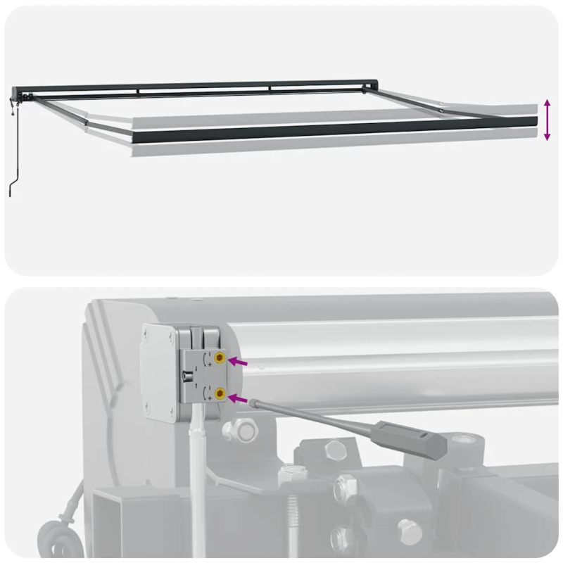 vidaXL izvelkama markīze, oranža, brūna, 4,5x3 m, audums, alumīnijs