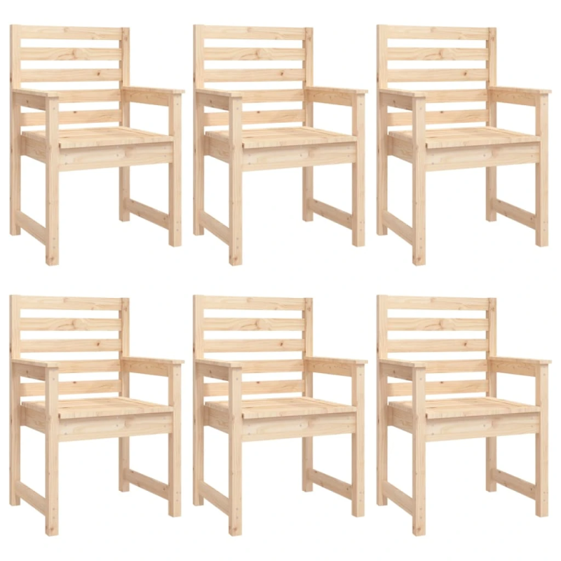 vidaXL 7-daļīgs dārza mēbeļu komplekts, priedes masīvkoks