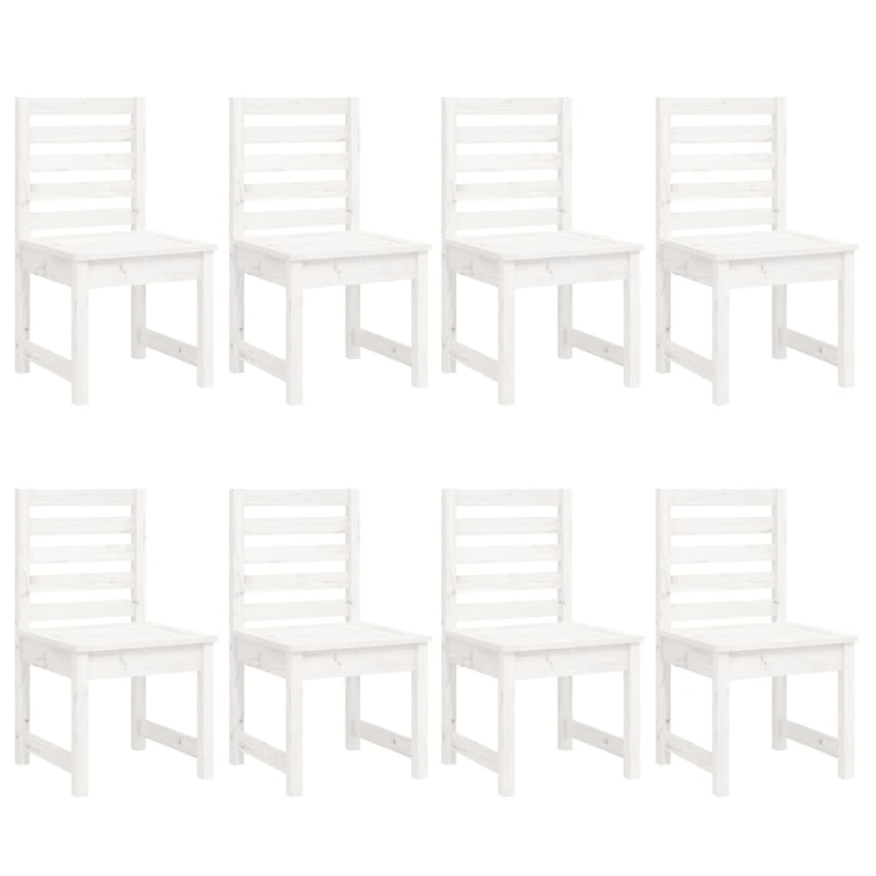 vidaXL 11-daļīgs dārza mēbeļu komplekts, priedes masīvkoks, balts