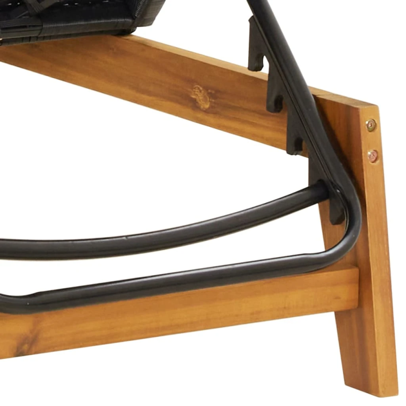 vidaXL sauļošanās zvilņi, 2 gb., melns, brūns, PE rotangpalma, akācija