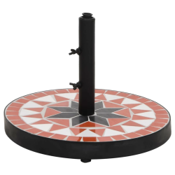 vidaXL saulessarga pamatne, apaļa, sarkanbrūna un balta, 12 kg