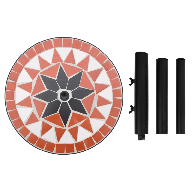 vidaXL saulessarga pamatne, apaļa, sarkanbrūna un balta, 12 kg