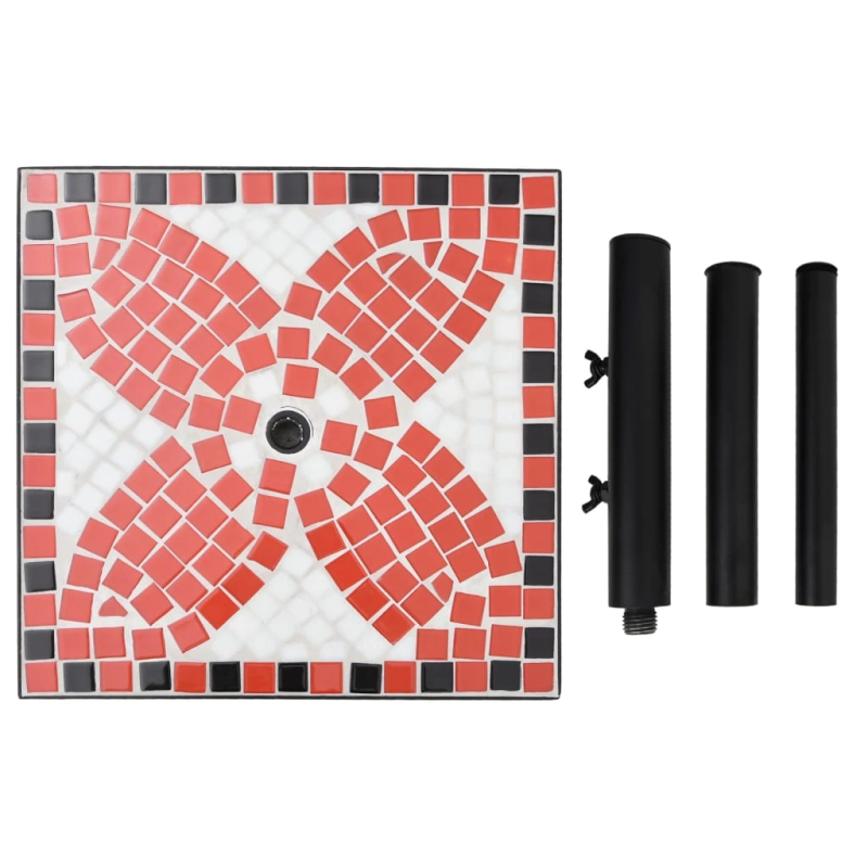 vidaXL saulessarga pamatne, kvadrātveida, sarkanbrūna un balta, 12 kg