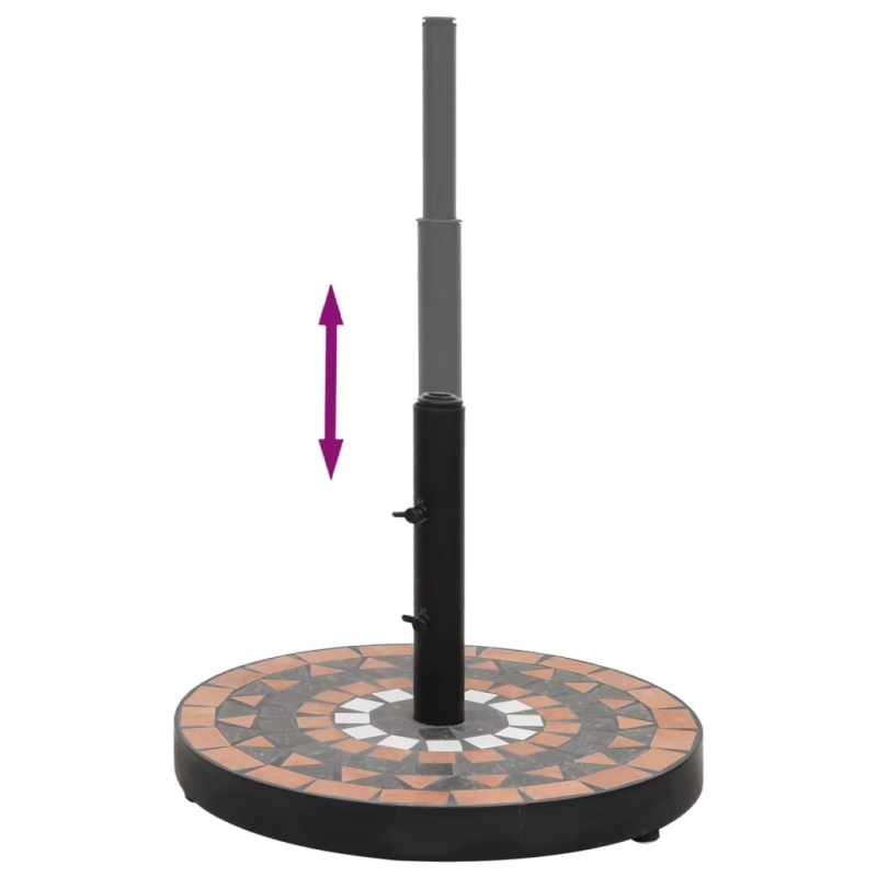 vidaXL saulessarga pamatne, apaļa, sarkanbrūna un balta, 12 kg