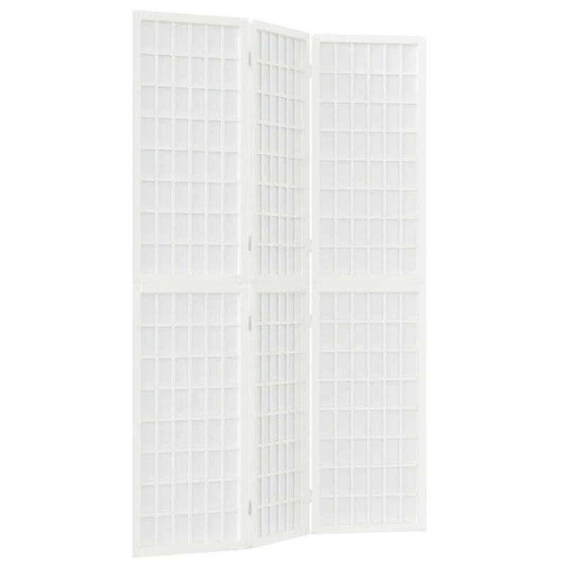 vidaXL aizslietnis, 3 paneļi, salokāms, 120x170cm, japāņu stils, balts