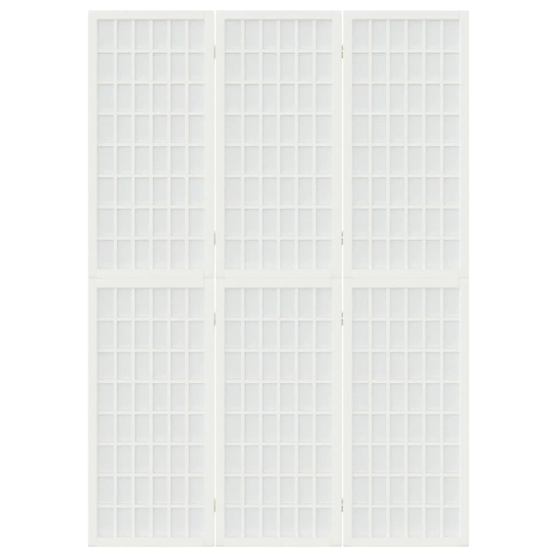 vidaXL aizslietnis, 3 paneļi, salokāms, 120x170cm, japāņu stils, balts