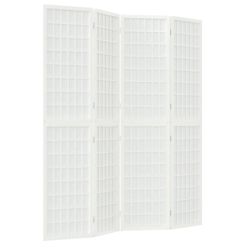 vidaXL aizslietnis, 4 paneļi, salokāms, 160x170cm, japāņu stils, balts