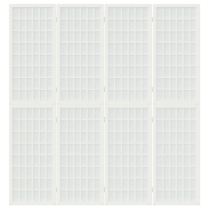 vidaXL aizslietnis, 4 paneļi, salokāms, 160x170cm, japāņu stils, balts