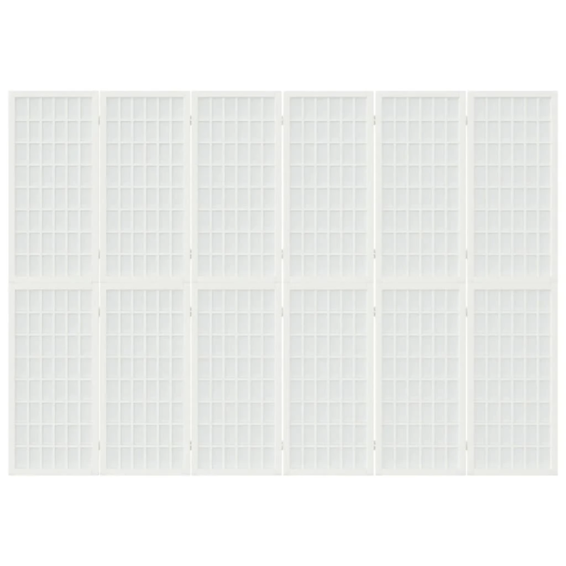 vidaXL aizslietnis, 6 paneļi, salokāms, 240x170cm, japāņu stils, balts