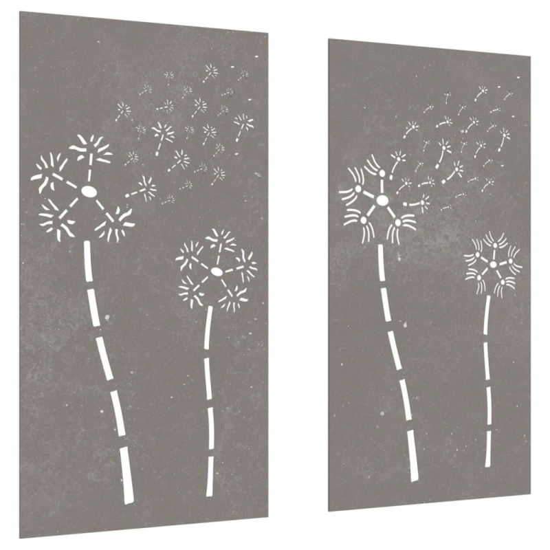 vidaXL dārza sienas rotājumi, 2 gab., 105x55 cm, tērauds, rūsas efekts