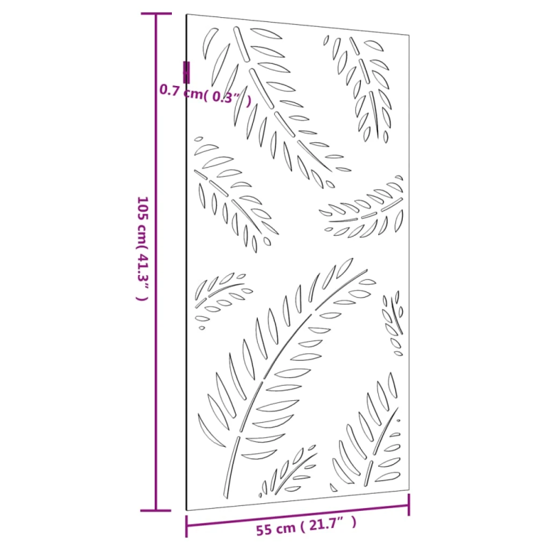 vidaXL dārza sienas rotājums, 105x55 cm, tērauds, rūsas efekts