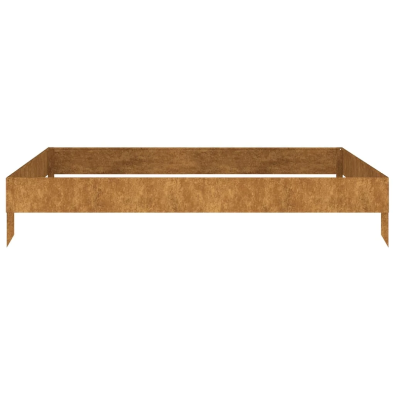 vidaXL augstā dārza puķu kaste, 100x100x18,5 cm, tērauds, rūsas efekts