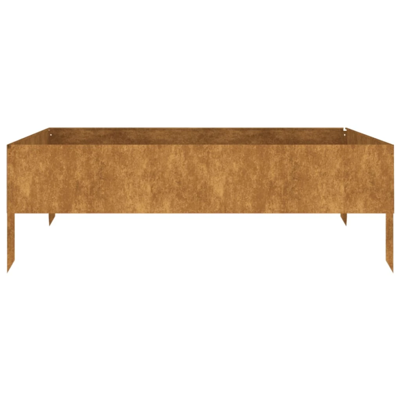 vidaXL augstā dārza puķu kaste, 100x100x33,5 cm, tērauds, rūsas efekts