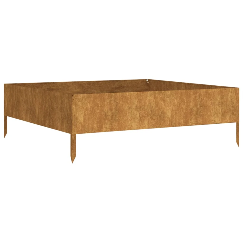 vidaXL augstā dārza puķu kaste, 100x100x33,5 cm, tērauds, rūsas efekts