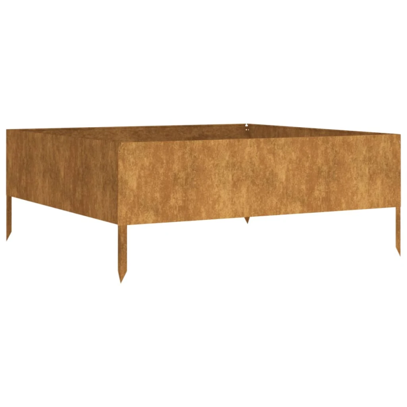 vidaXL augstā dārza puķu kaste, 100x100x41 cm, tērauds, rūsas efekts