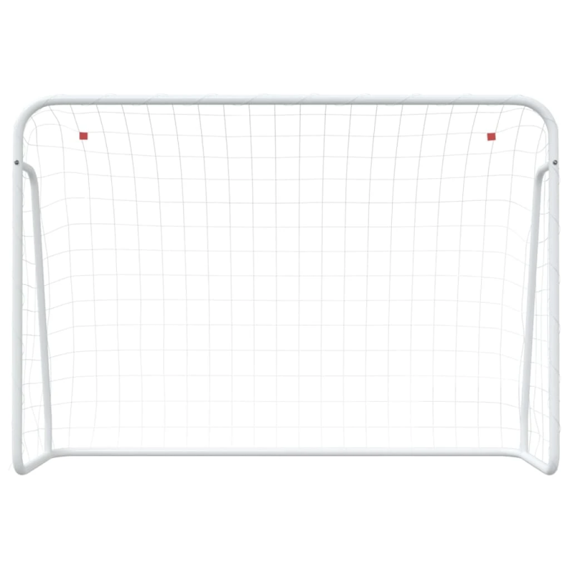 vidaXL futbola vārti, tīkls, balti, 214x75x152 cm, tērauds, poliesters