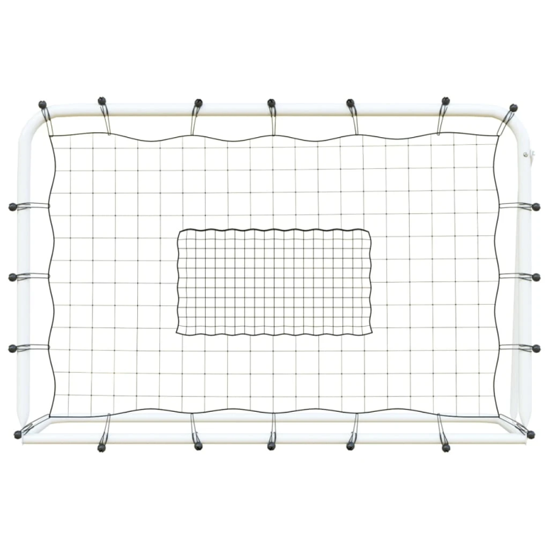 vidaXL futbola atsitienu tīkls, balts, melns, 184x61x123 cm, tērauds