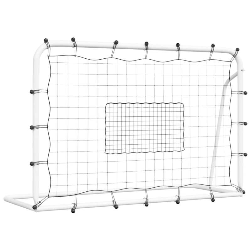 vidaXL futbola atsitienu tīkls, balts, melns, 184x61x123 cm, tērauds