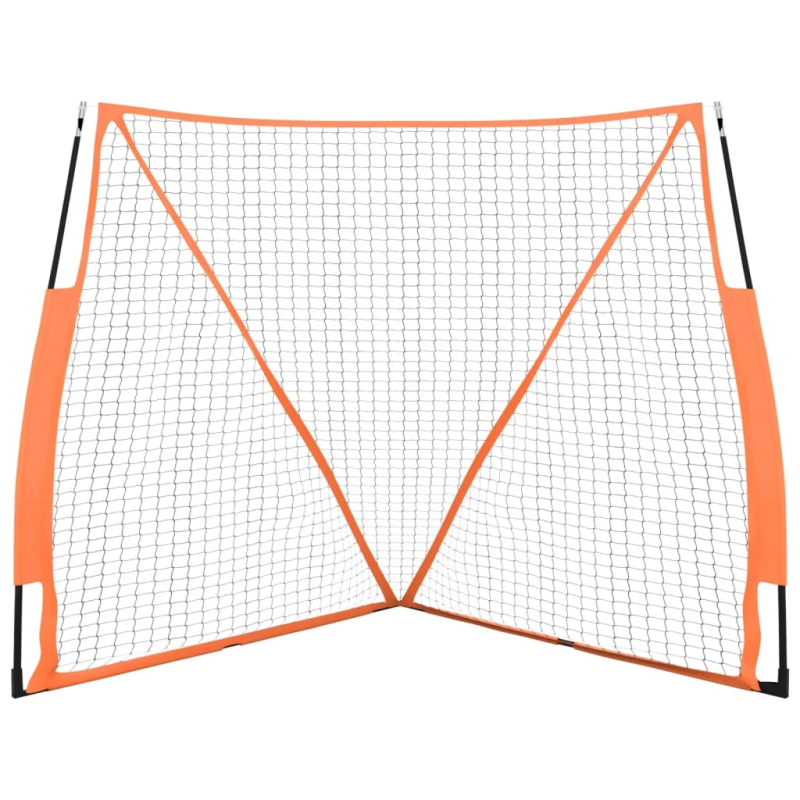 vidaXL beisbola vārti, oranži melni, 183x182x183 cm tērauds