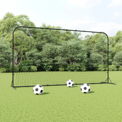 vidaXL futbola atsitienu tīkls, melns, 366x90x183 cm, HDPE