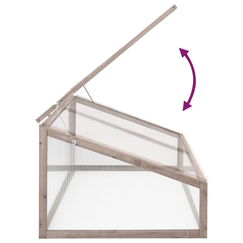 vidaXL siltumnīca, pelēka, 110x58,5x39 cm, egles koks