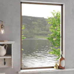 vidaXL kukaiņu siets logam, 90x120 cm, brūns alumīnijs