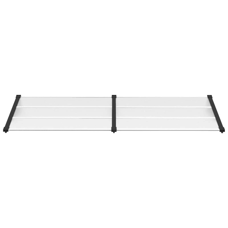 vidaXL durvju jumtiņš, melns, caurspīdīgs, 239x90 cm, polikarbonāts