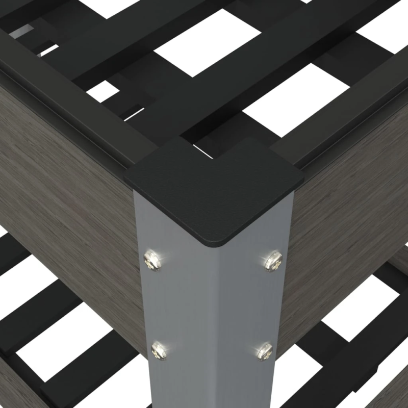 vidaXL augstā puķu kaste ar plauktu, pelēka, 175x50x75 cm, WPC