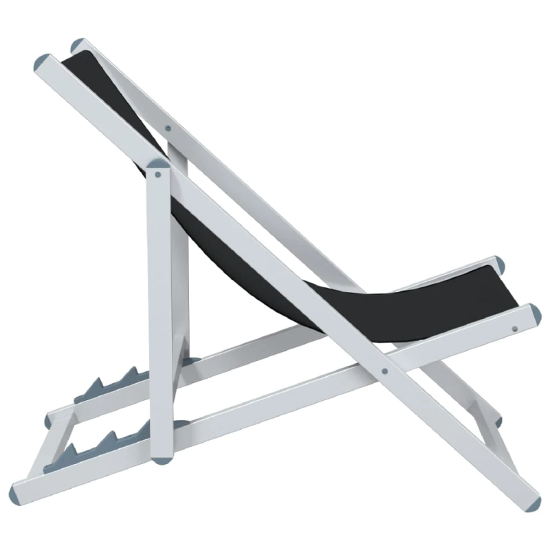 vidaXL pludmales krēsli, 2 gab., alumīnijs, tekstilēns, melni