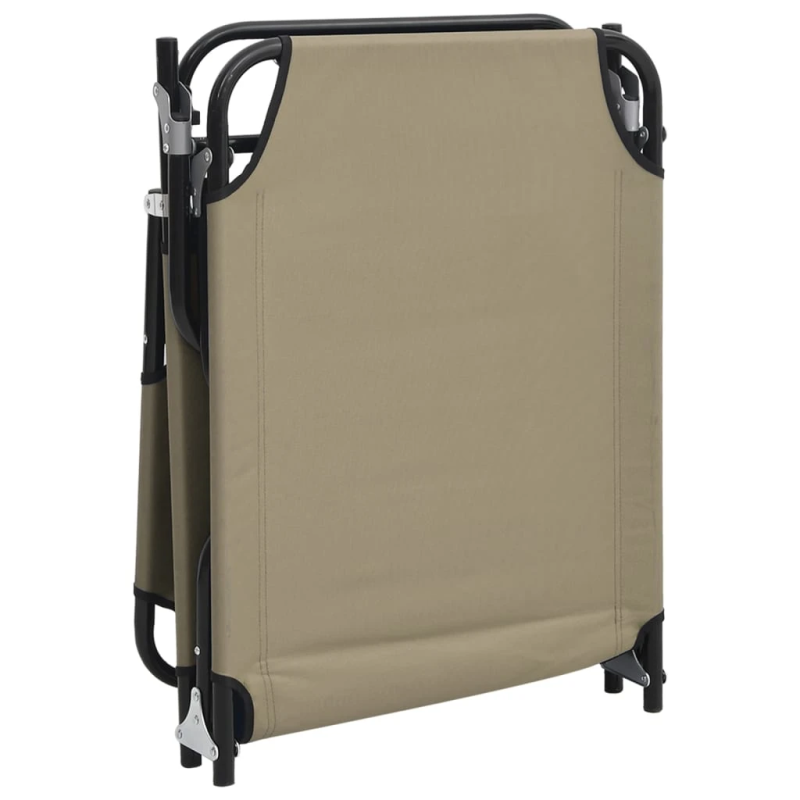 vidaXL sauļošanās krēsls, saliekams, pelēkbrūns audums, tērauds