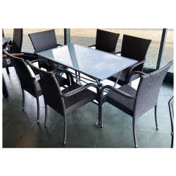 Dārza komplekts, galds un 6 krēsli